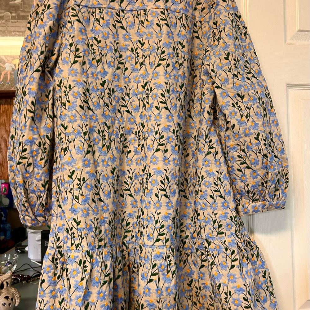 Tuckernuck Blue and Yellow Floral Dress, size L, NWT - Picture 11 of 12